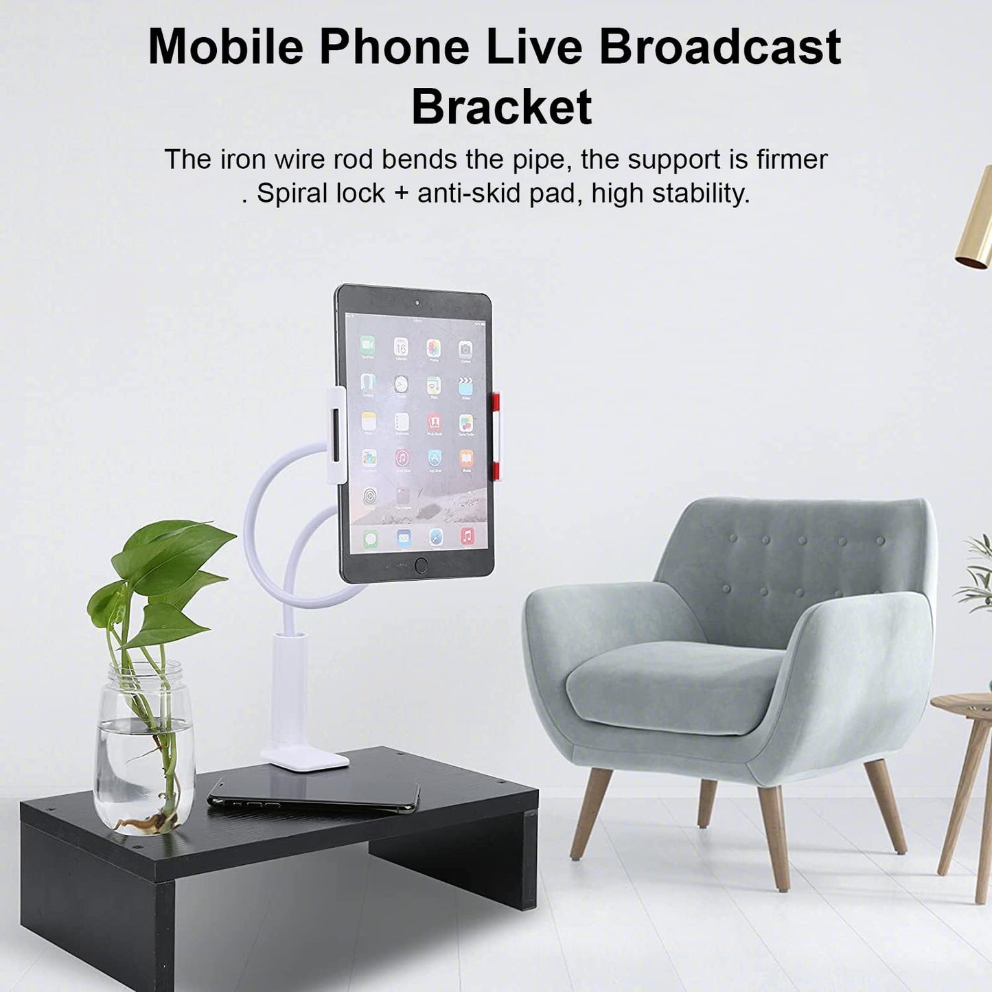 LIRAMARK Mobile Phone Charging Stand, Storage Holder, Bedside Fixed Rack, Home Organization and Storage Supplies, Bedroom Accessories, Office Accessories, Bathroom Accessories (Pack of 1)