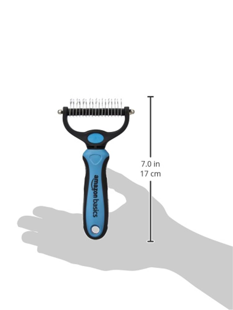 Amazon Basics Self Cleaning Slicker Pet Grooming Brush | Pet Cleaning Tool Suitable for All Pets | Rectangular Shape