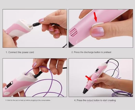 3D Pen for Kids with Adjustable Temperature - LCD Display,USB Powered, Filament Included 3D Drawing Pen 3D Printer Pen for Kids (Blue)