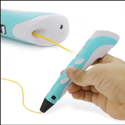 3D Pen for Kids with Adjustable Temperature - LCD Display,USB Powered, Filament Included 3D Drawing Pen 3D Printer Pen for Kids (Blue)