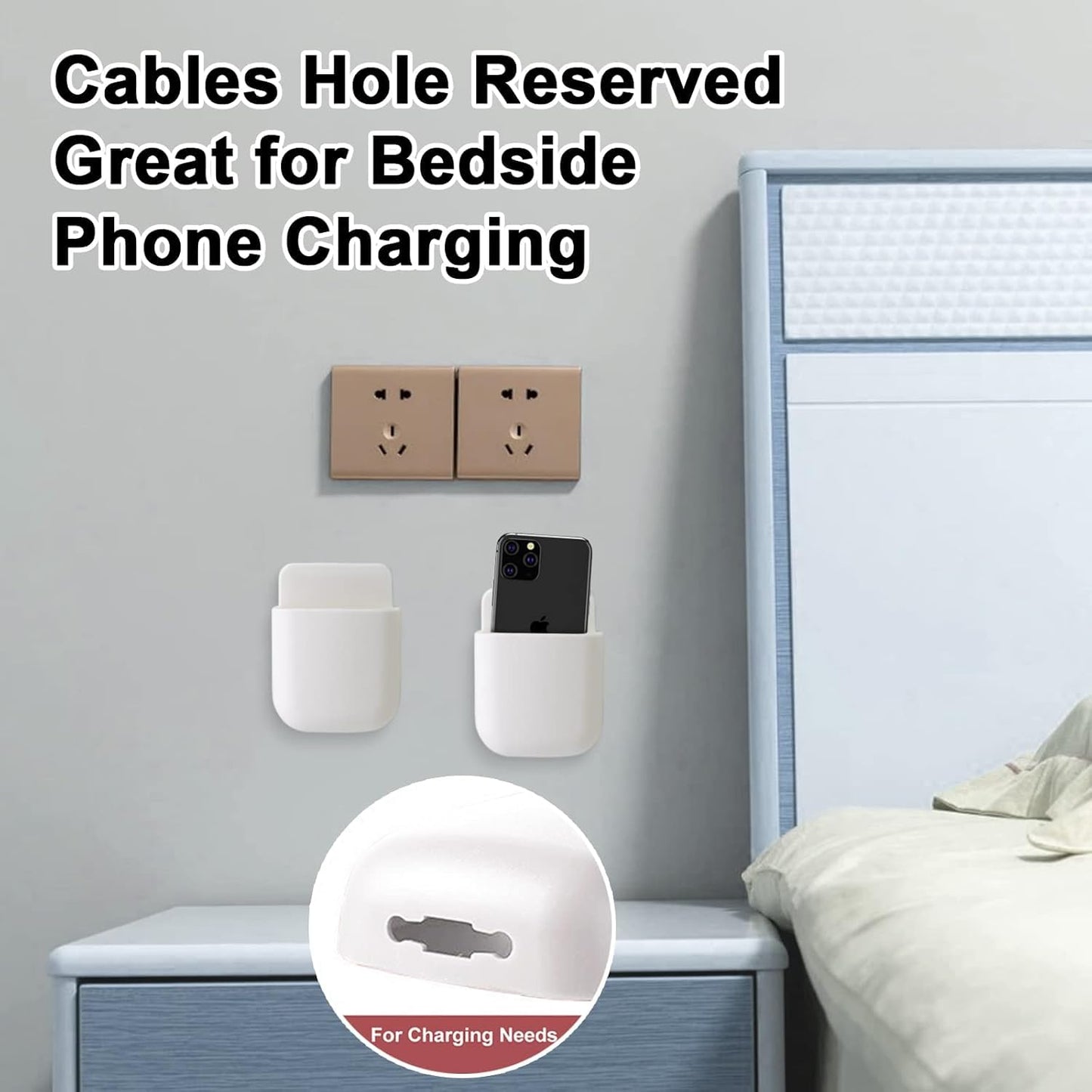 LIRAMARK Mobile Phone Charging Stand, Storage Holder, Bedside Fixed Rack, Home Organization and Storage Supplies, Bedroom Accessories, Office Accessories, Bathroom Accessories (Pack of 1)