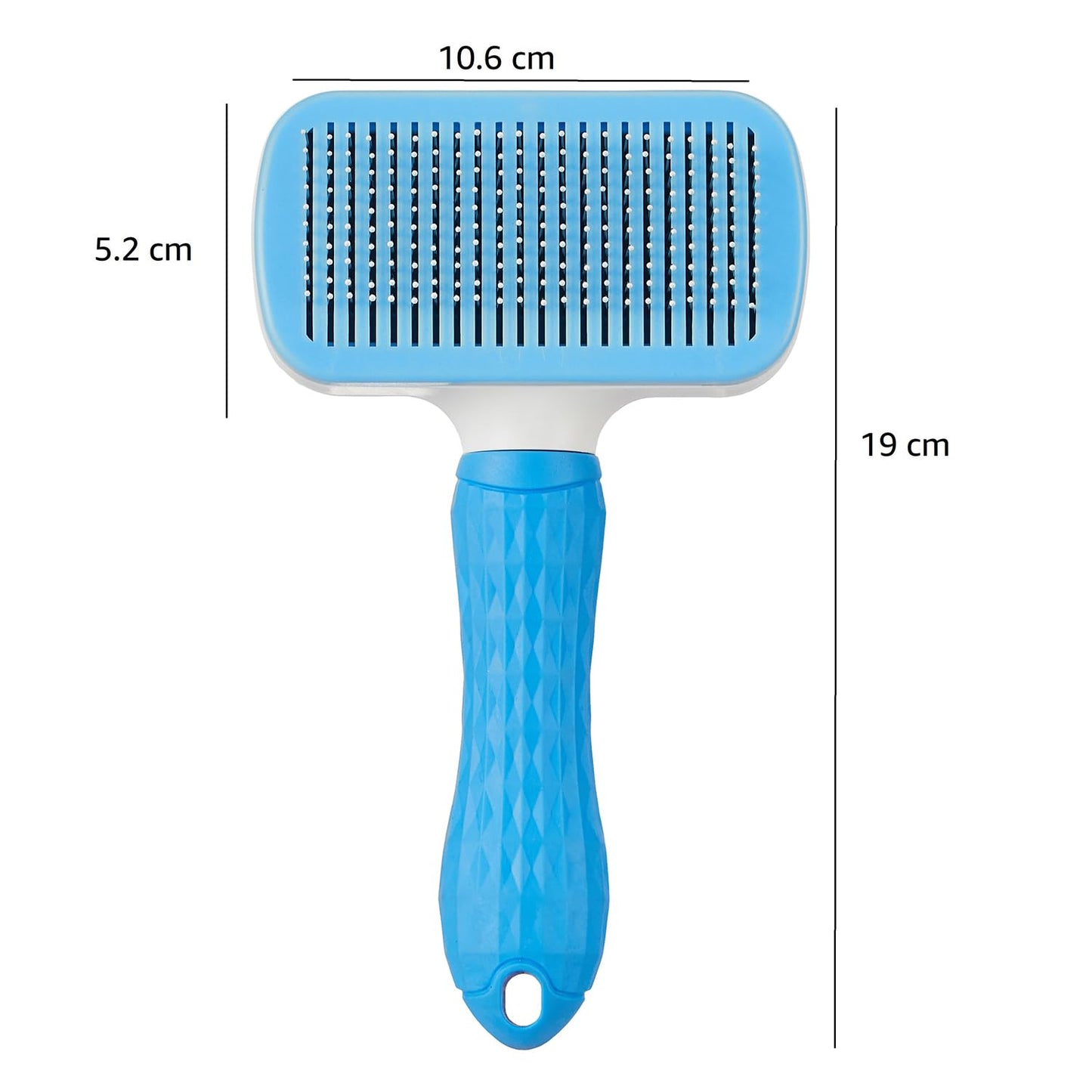 Amazon Basics Self Cleaning Slicker Pet Grooming Brush | Pet Cleaning Tool Suitable for All Pets | Rectangular Shape