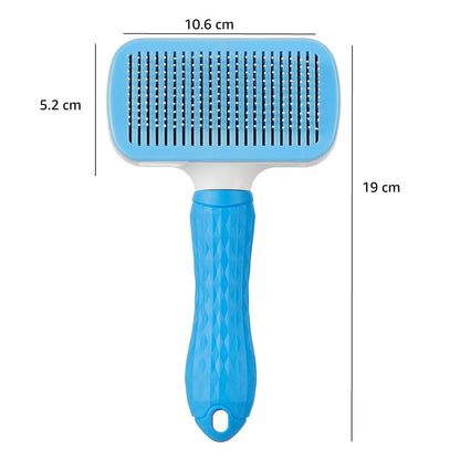 Amazon Basics Self Cleaning Slicker Pet Grooming Brush | Pet Cleaning Tool Suitable for All Pets | Rectangular Shape
