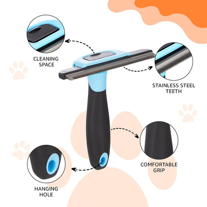 Amazon Basics Self Cleaning Slicker Pet Grooming Brush | Pet Cleaning Tool Suitable for All Pets | Rectangular Shape