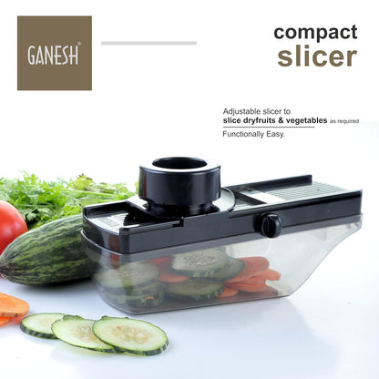 Ganesh Plastic Vegetable Slicer & Dry Fruit Cutter, Black