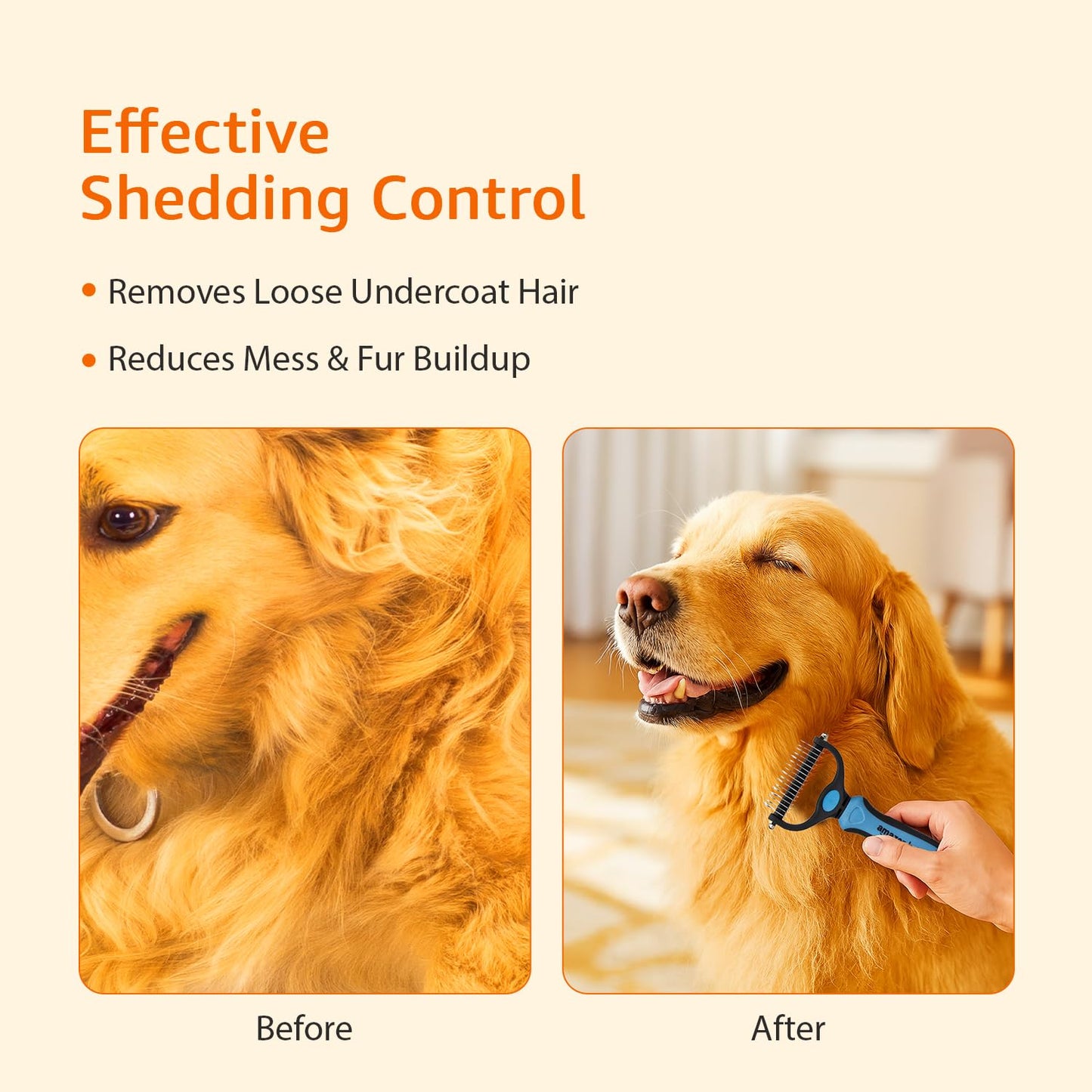 Amazon Basics Self Cleaning Slicker Pet Grooming Brush | Pet Cleaning Tool Suitable for All Pets | Rectangular Shape