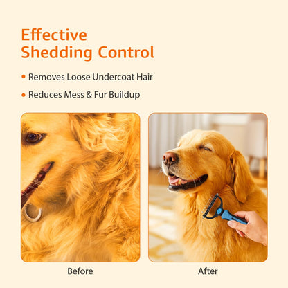 Amazon Basics Self Cleaning Slicker Pet Grooming Brush | Pet Cleaning Tool Suitable for All Pets | Rectangular Shape