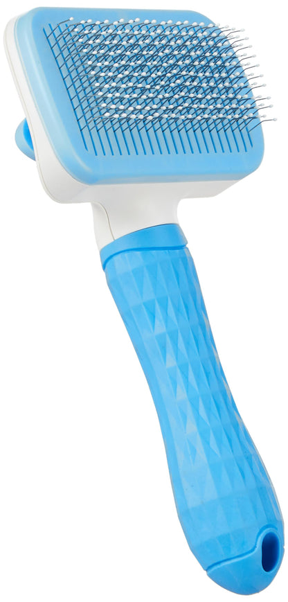 Amazon Basics Self Cleaning Slicker Pet Grooming Brush | Pet Cleaning Tool Suitable for All Pets | Rectangular Shape
