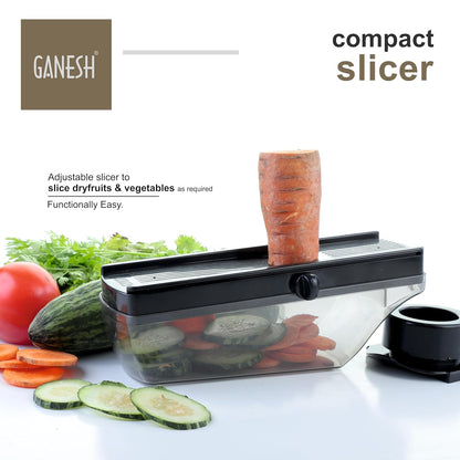 Ganesh Plastic Vegetable Slicer & Dry Fruit Cutter, Black